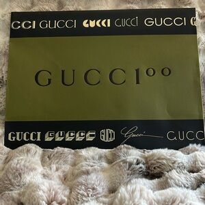 Gucci Authentic Medium Green Black Gucci Empty shopping gift Bag